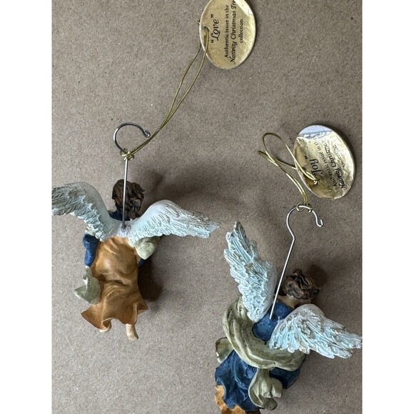 Thomas Kinkade Hawthorne Village Nativity Figures 2 Angel ornament LOVE JOY - Picture 4 of 7